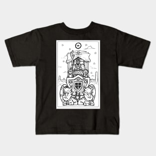 Black and White Tarot The Chariot Kids T-Shirt